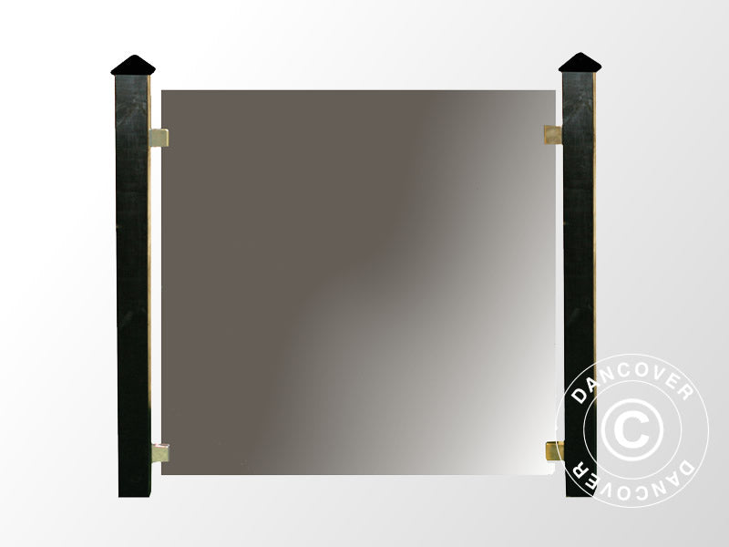 Glassgjerde, 1x1m, Sotet