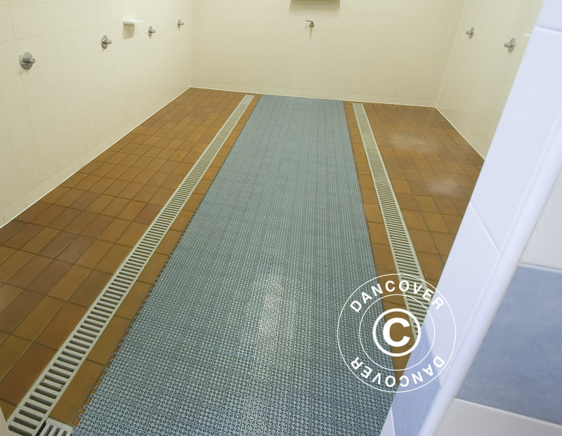 Plastik gulv, Basic, Multiplate, Grå, 1,23 m² (4 stk.)