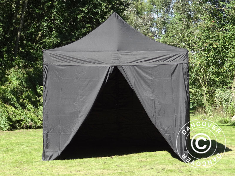 Quick-up telt FleXtents PRO 3x3m Svart, inkl. 4 sider