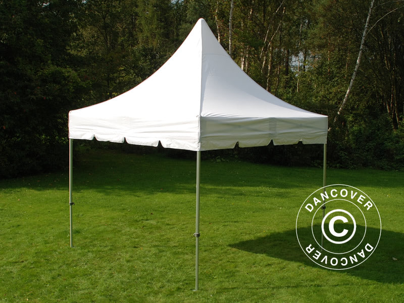Quick-up telt FleXtents PRO Peak Pagoda 3x3m Hvit, inkl. 4 sider