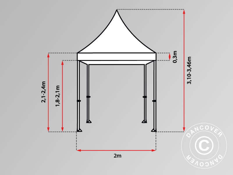 Quick-up telt FleXtents PRO 2x2m Blå