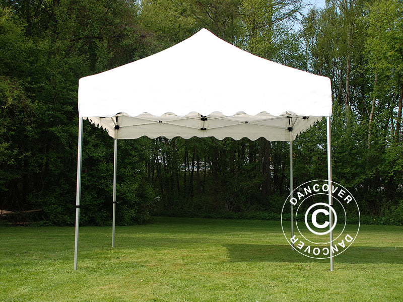 Quick-up telt FleXtents Xtreme 50 "Wave" 3x3m Hvit, inkl. 4 dekorative gardiner