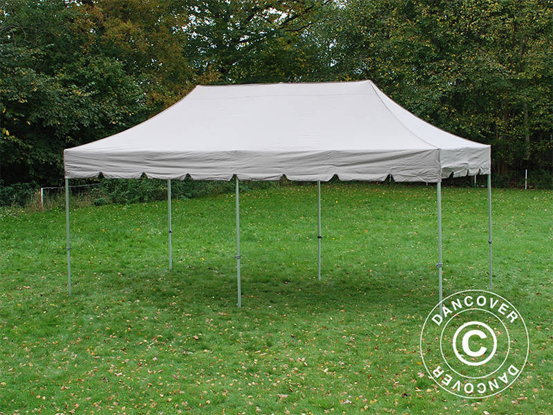 Quick-up telt FleXtents PRO "Peaked" 3x6m Latte, inkl. 6 dekorative gardiner