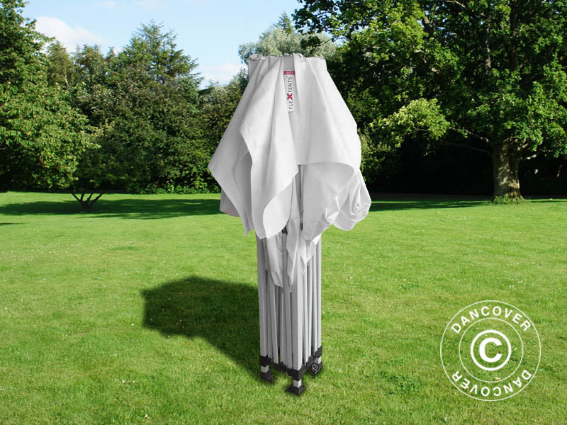 Quick-up telt FleXtents PRO "Peaked" 3x3m Hvit, inkl. 4 sider