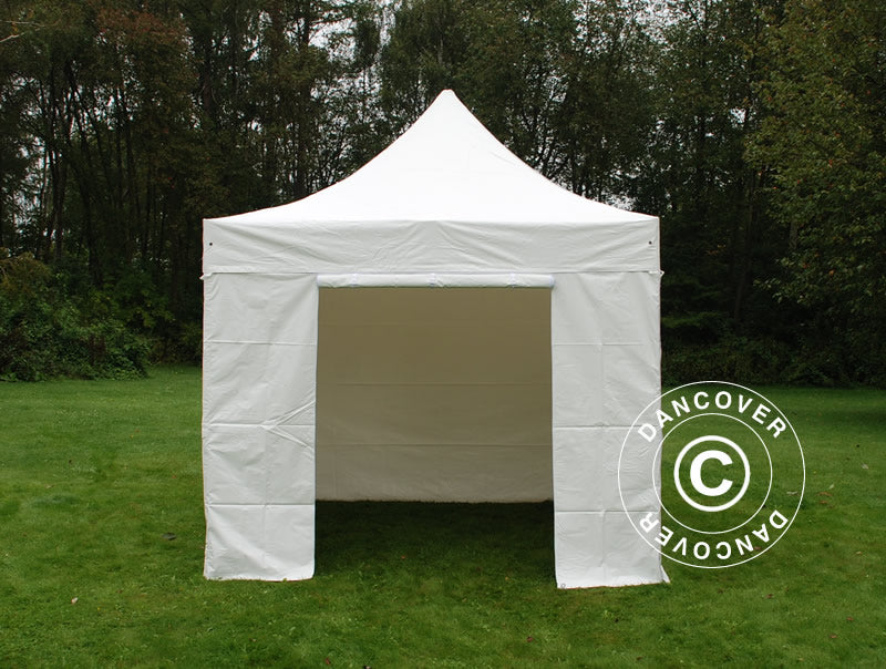 Quick-up telt FleXtents Xtreme 50 Heavy Duty 3x3m Hvit, inkl. 4 sider, Flammehemmende