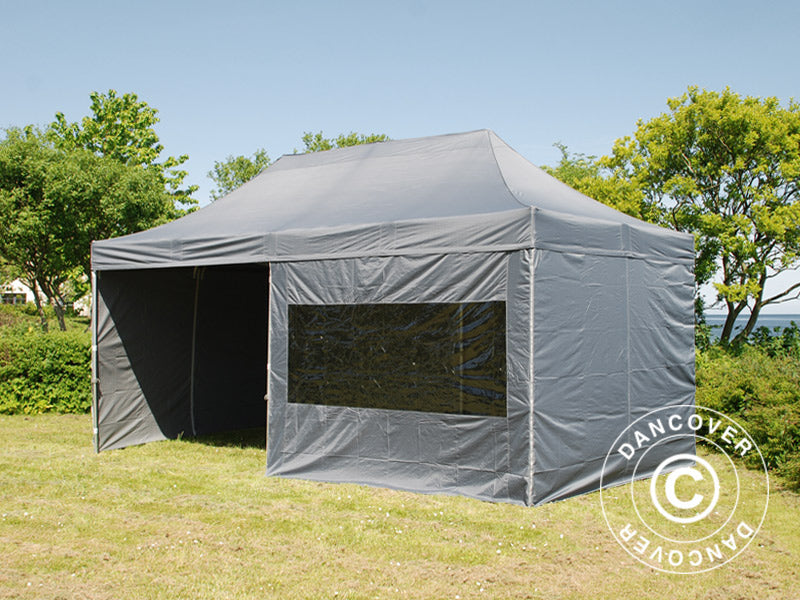 Quick-up telt FleXtents PRO 3x6m Grå, inkl. 6 sider