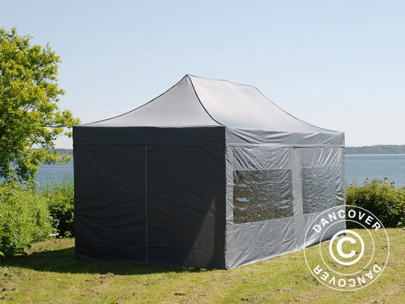 Quick-up telt FleXtents PRO 3x6m Grå, inkl. 6 sider