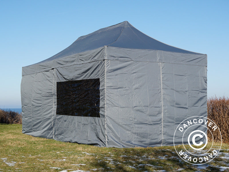 Quick-up telt FleXtents PRO 3x6m Grå, inkl. 6 sider
