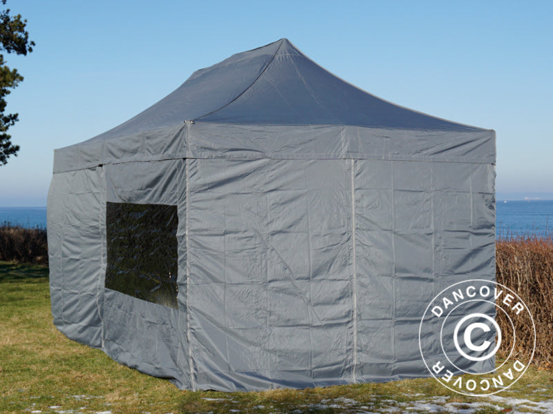 Quick-up telt FleXtents PRO 3x6m Grå, inkl. 6 sider
