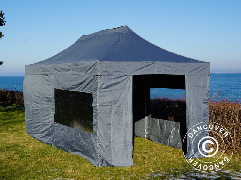 Quick-up telt FleXtents PRO 3x6m Grå, inkl. 6 sider