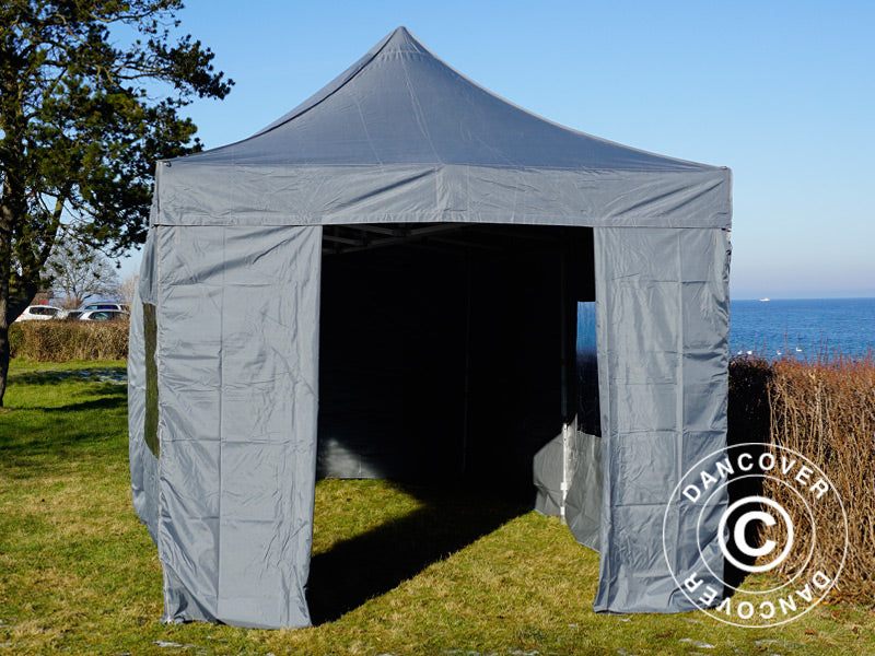 Quick-up telt FleXtents PRO 3x6m Grå, inkl. 6 sider