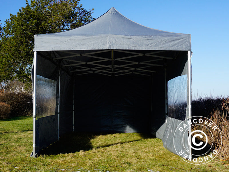 Quick-up telt FleXtents PRO 3x6m Grå, inkl. 6 sider