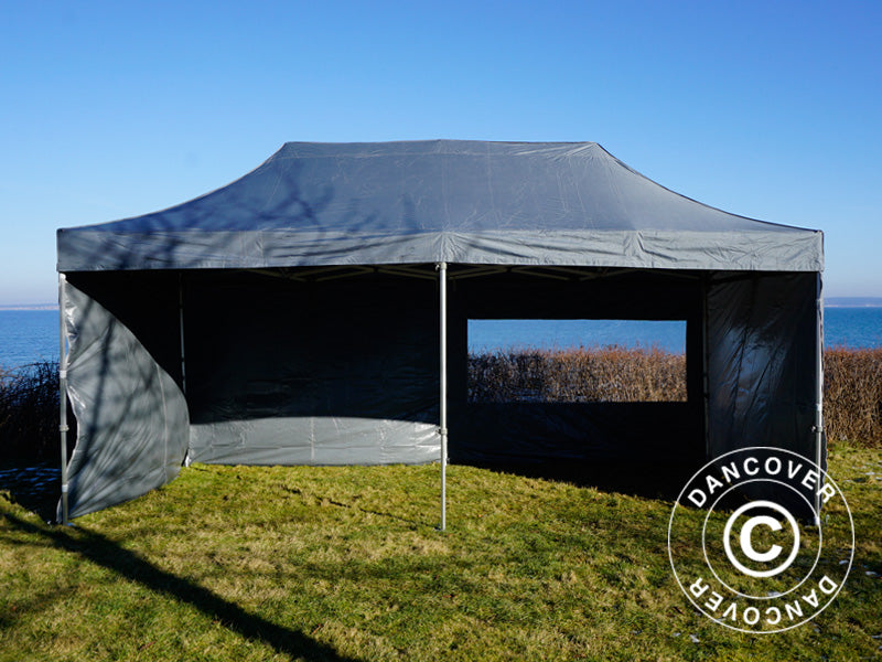 Quick-up telt FleXtents PRO 3x6m Grå, inkl. 6 sider