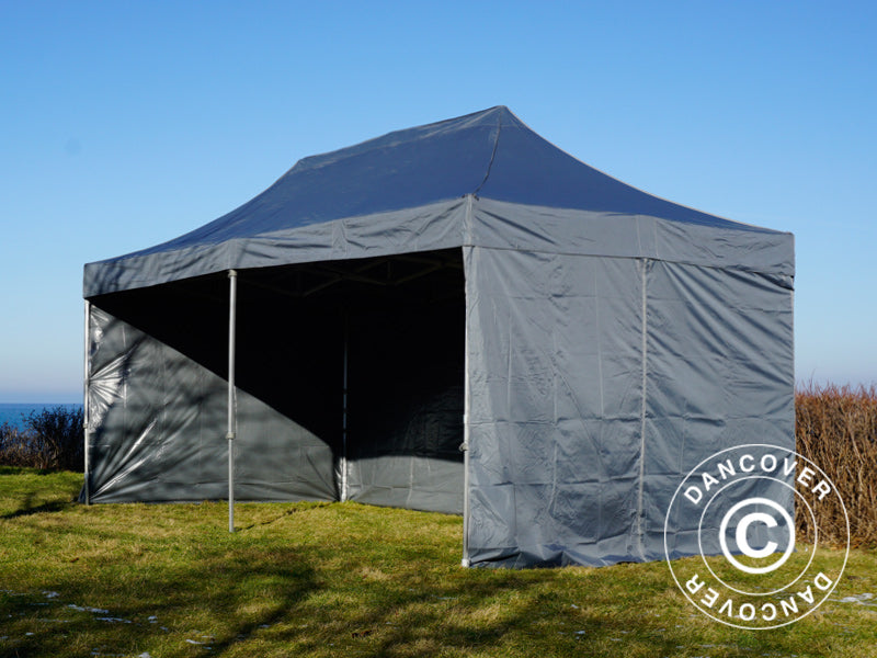 Quick-up telt FleXtents PRO 3x6m Grå, inkl. 6 sider