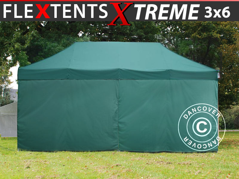 Quick-up telt FleXtents Xtreme 50 3x6m Grønn, inkl. 6 sider