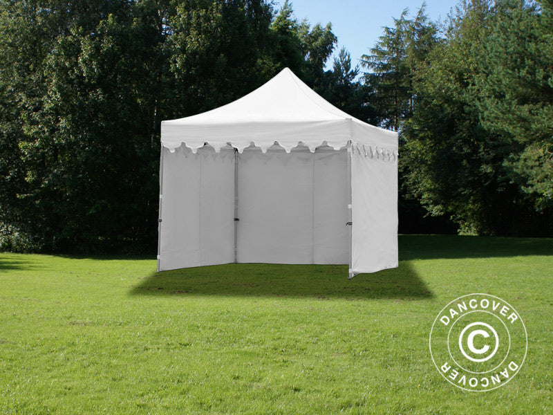 Quick-up telt FleXtents PRO "Morocco" 3x3m Hvit, inkl. 4 sider