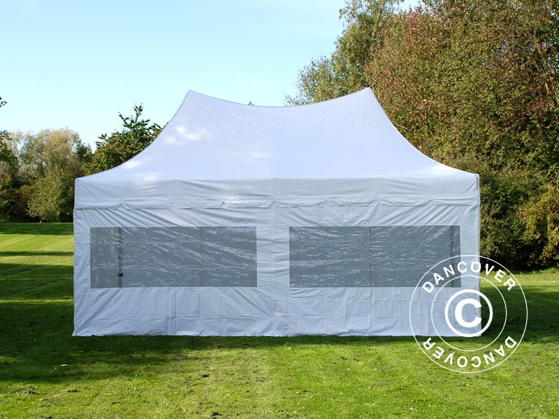 Quick-up telt FleXtents PRO Peak Pagoda 3x6m Hvit, inkl. 6 sider