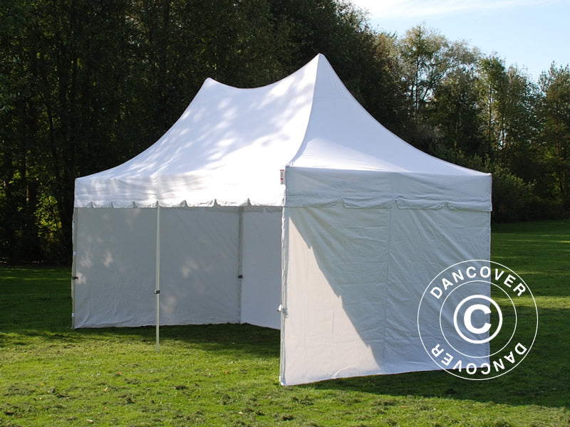 Quick-up telt FleXtents PRO Peak Pagoda 3x6m Hvit, inkl. 6 sider