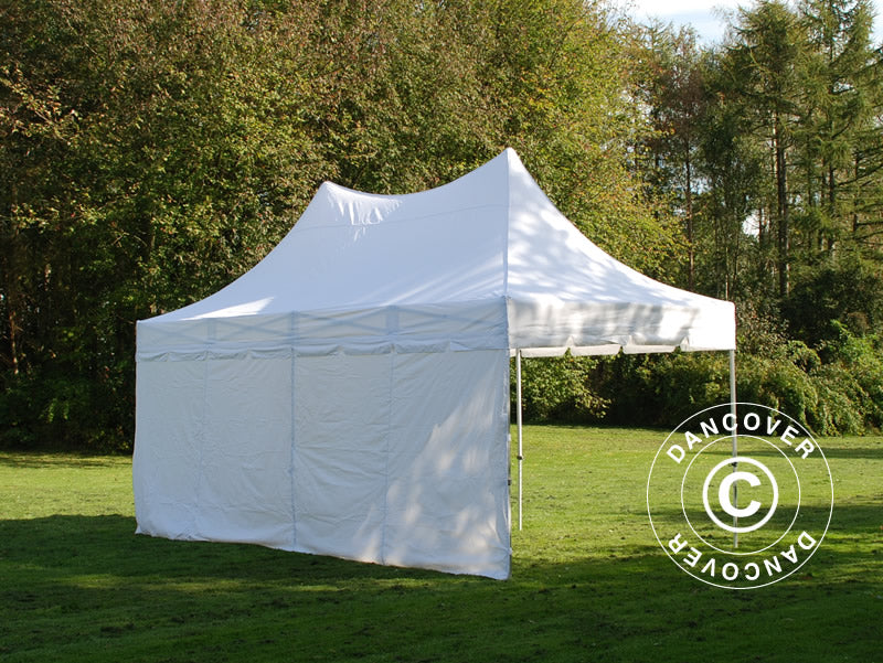 Quick-up telt FleXtents PRO Peak Pagoda 3x6m Hvit, inkl. 6 sider