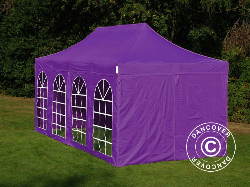 Quick-up telt FleXtents PRO Vintage Style 3x6m Lilla, inkl. 6 sider