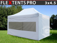 Quick-up telt FleXtents PRO 3x4,5m Hvit, inkl. 4 sider