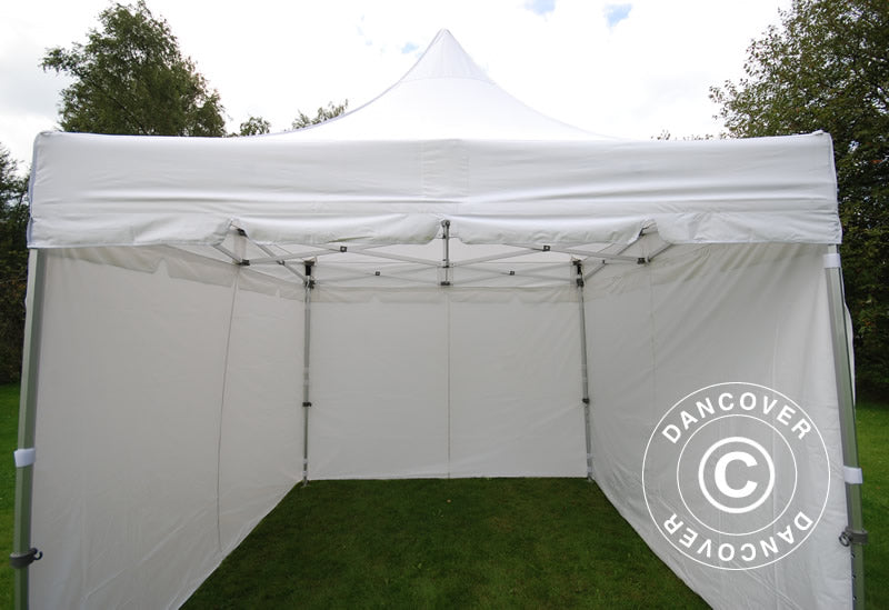 Quick-up telt FleXtents PRO Peak Pagoda 4x4m Hvit, inkl. 4 sider
