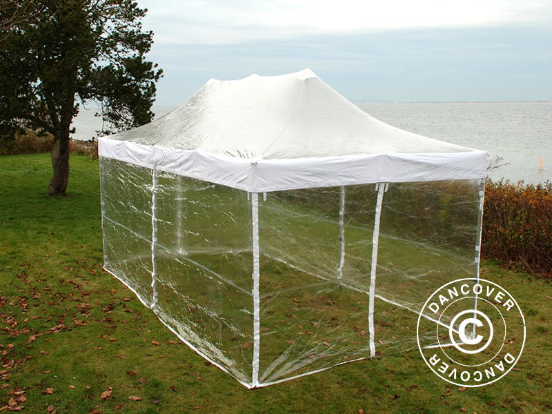 Quick-up telt FleXtents Xtreme 50 3x6mTransparent, inkl. 6 sider