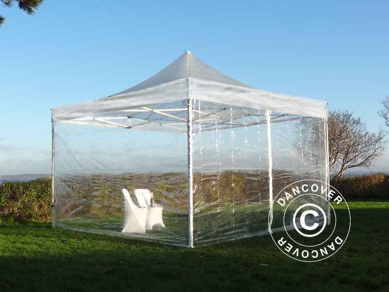 Quick-up telt FleXtents Xtreme 50 4x4m Transparent, inkl. 4 sider