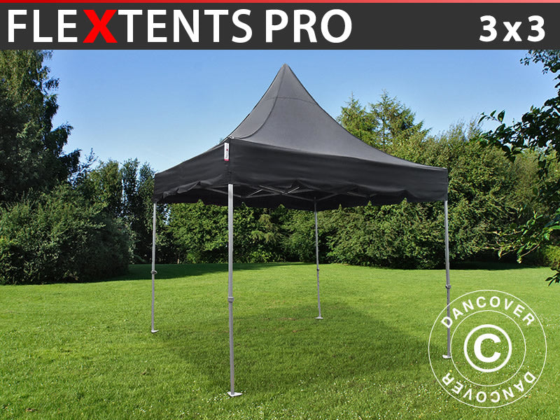 Quick-up telt FleXtents PRO Peak Pagoda 3x3m Svart