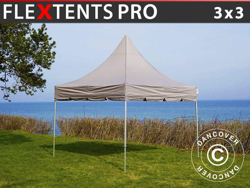 Quick-up telt FleXtents PRO Peak Pagoda 3x3m Latte