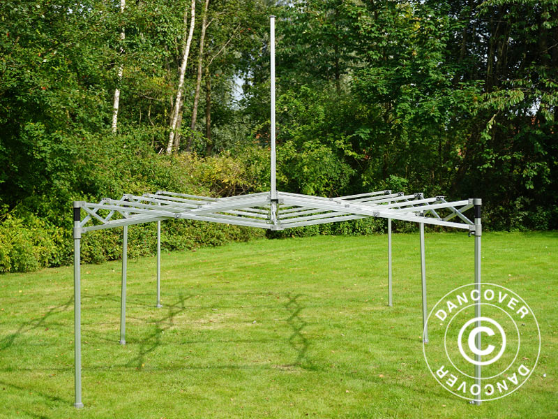 Quick-up telt FleXtents PRO Peak Pagoda 3x6m Latte, inkl. 6 sidevegger