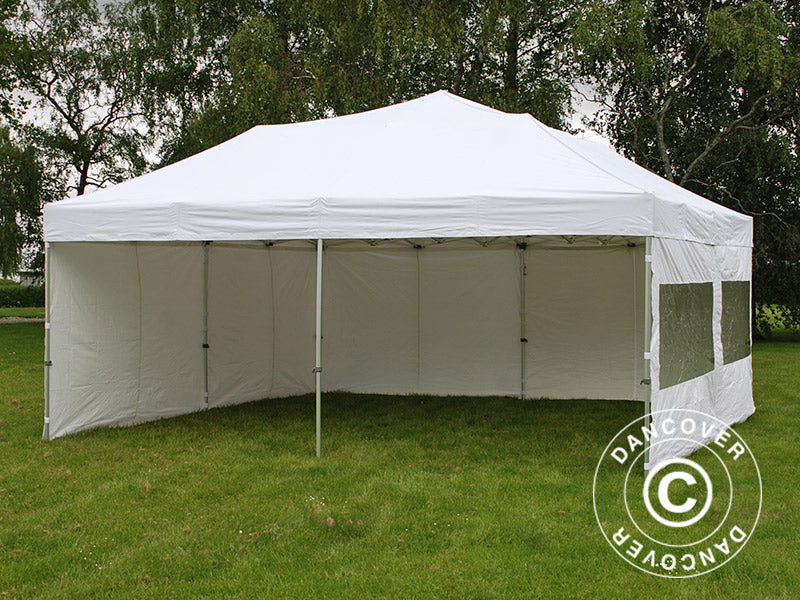 Quick-up telt FleXtents PRO 6x6m Hvit, inkl. 8 sider