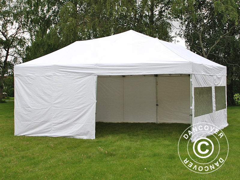 Quick-up telt FleXtents PRO 6x6m Hvit, inkl. 8 sider
