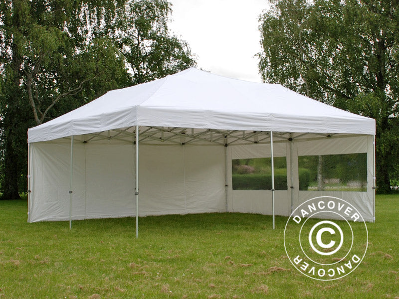Quick-up telt FleXtents PRO 6x6m Hvit, inkl. 8 sider