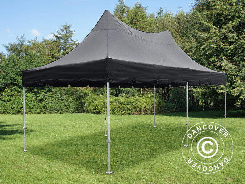 Quick-up telt FleXtents PRO Peak Pagoda 3x6m Svart, inkl. 6 sidevegger