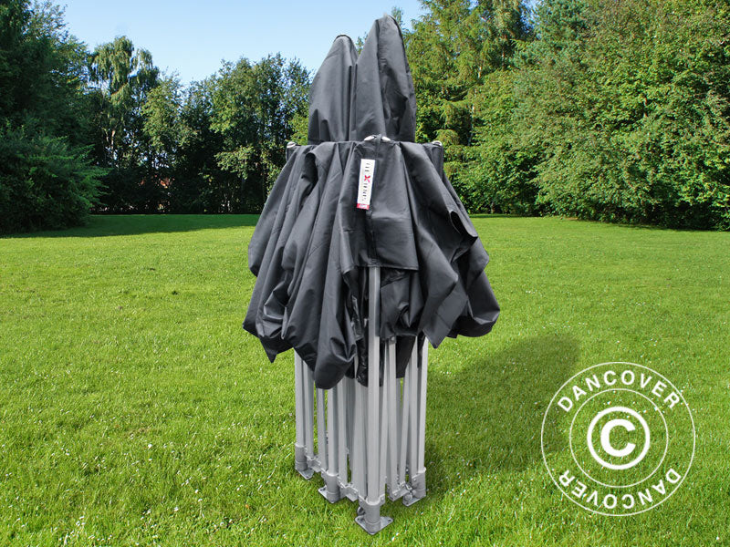 Quick-up telt FleXtents PRO Peak Pagoda 3x6m Svart, inkl. 6 sidevegger