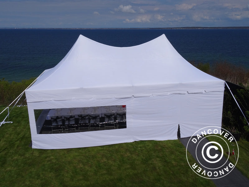 Quick-up telt FleXtents PRO Peak Pagoda 4x8m Hvit, inkl. 6 sider