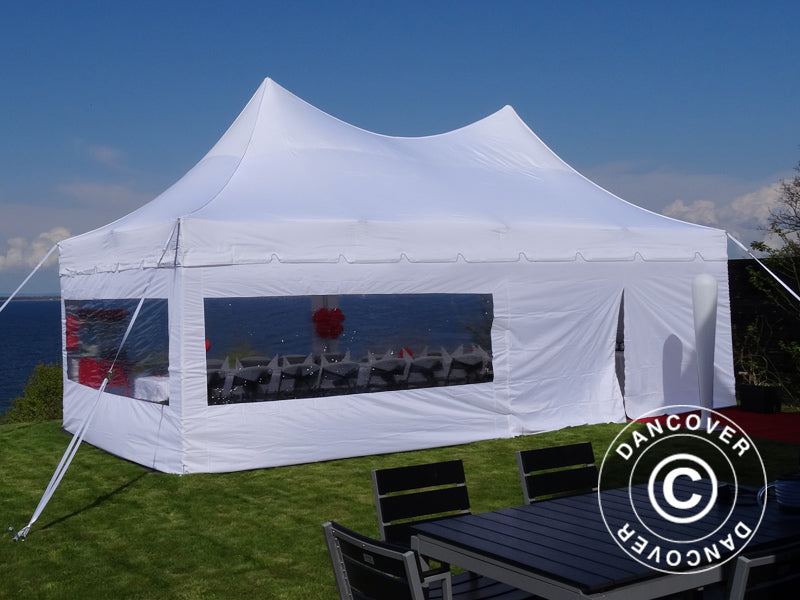 Quick-up telt FleXtents PRO Peak Pagoda 4x8m Hvit, inkl. 6 sider