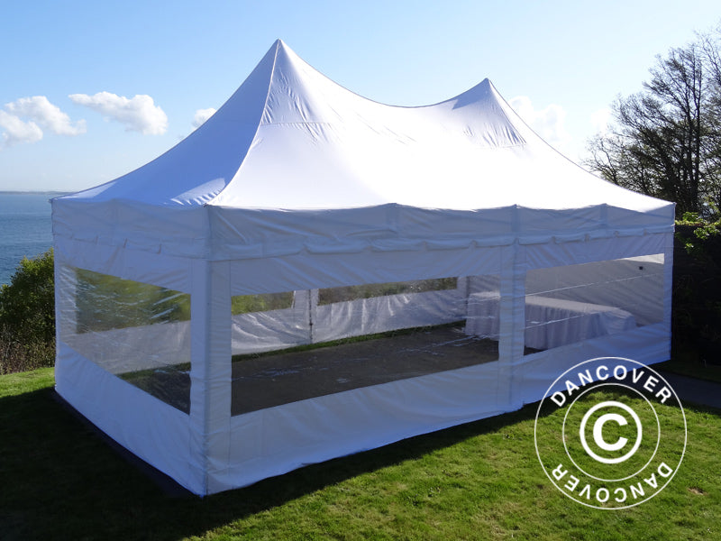 Quick-up telt FleXtents PRO Peak Pagoda 4x8m Hvit, inkl. 6 sider