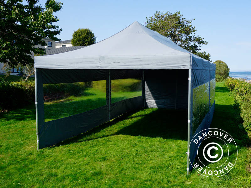 Quick-up telt FleXtents PRO 4x8m Grå, inkl. 6 sider