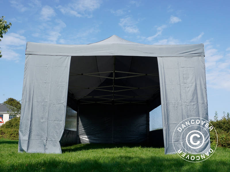 Quick-up telt FleXtents Xtreme 50 4x8m Grå, inkl. 6 sider