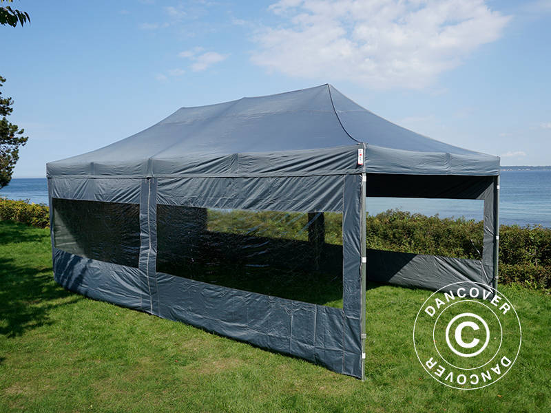 Quick-up telt FleXtents Xtreme 50 4x8m Grå, inkl. 6 sider