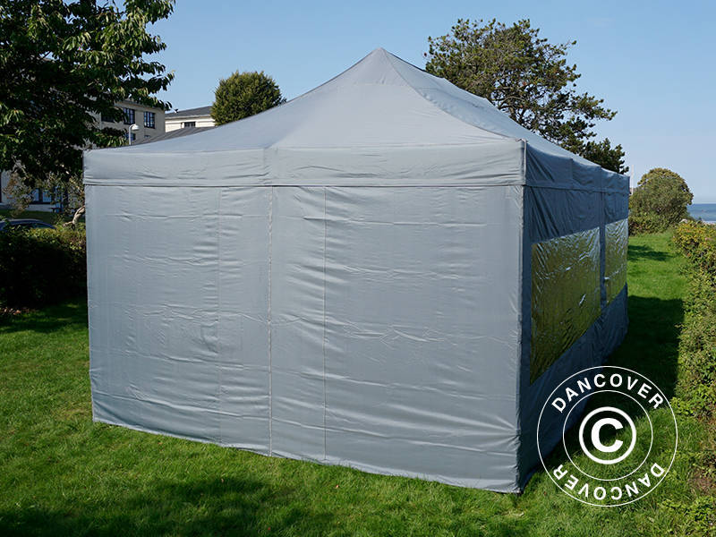 Quick-up telt FleXtents Xtreme 50 4x8m Grå, inkl. 6 sider