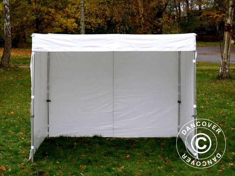 Quick-up telt FleXtents® PRO Exhibition m/sidevegger, 3x3m, hvit, flammehemmende