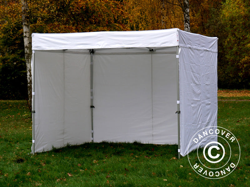Quick-up telt FleXtents® Xtreme 50 Exhibition m/sidevegger 3x3m hvit, flammehemmende