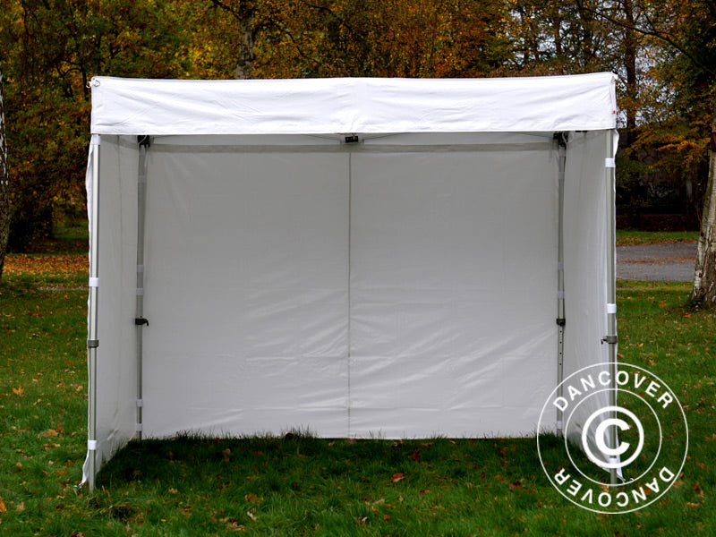 Quick-up telt FleXtents® Xtreme 50 Exhibition m/sidevegger 3x3m hvit, flammehemmende