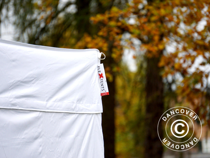 Quick-up telt FleXtents® Xtreme 50 Exhibition m/sidevegger 3x3m hvit, flammehemmende