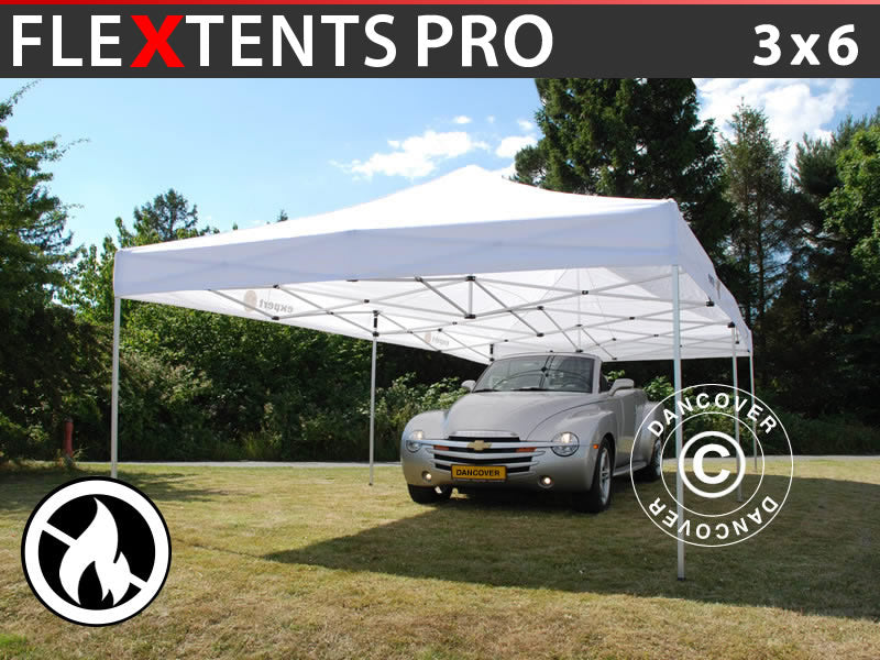 Quick-up telt FleXtents PRO 3x6m Hvit, Flammehemmende