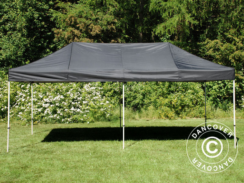 Quick-up telt FleXtents PRO 3x6m Svart, Flammehemmende, inkl. 6 sider