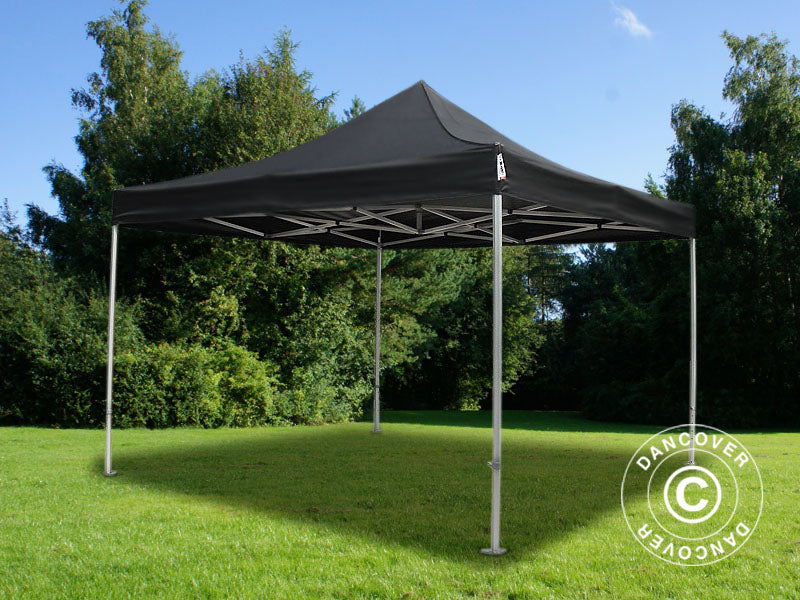 Quick-up telt FleXtents PRO 4x4m Svart, Flammehemmende, inkl. 4 sider